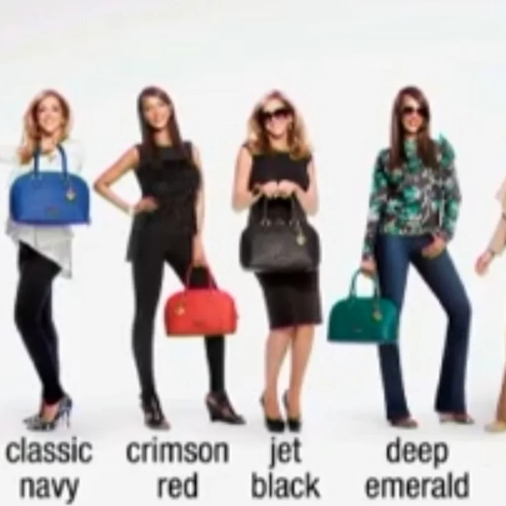 Joy & Iman 22-Section Luxe Genuine Leather Handbag w/ Watch Jet Black